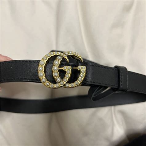 gucci pearl belt women|gucci pearl belt poshmark.